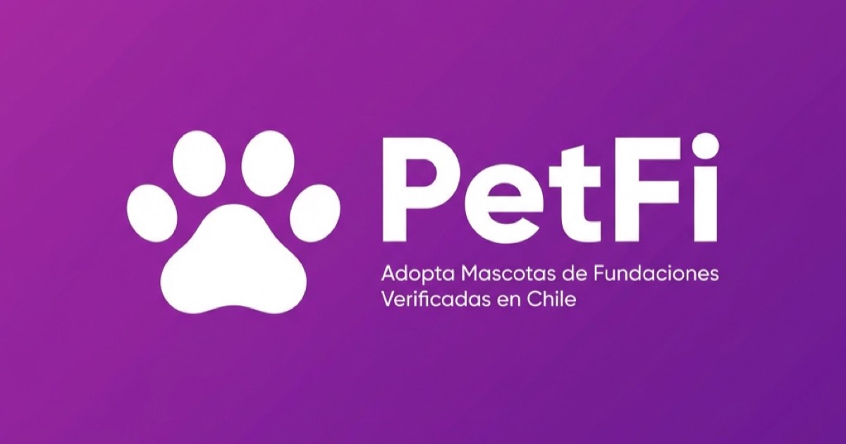 Imagen social de PetFi: logo y lema sobre fondo morado